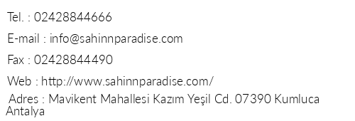 ah nn Paradise Tatil Ky telefon numaralar, faks, e-mail, posta adresi ve iletiim bilgileri